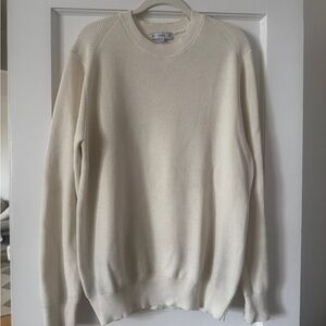 Mango Men's Cream Crewneck Knit Sweater